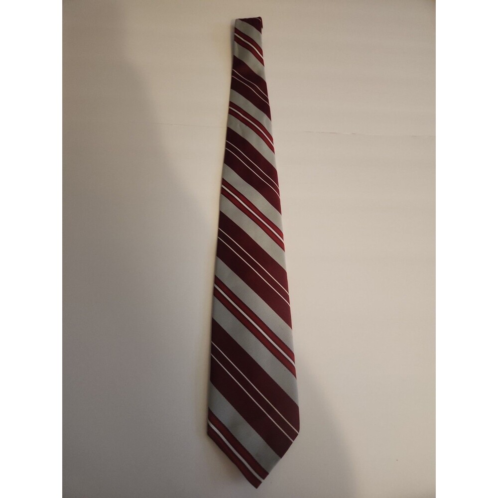 Vintage Neck Tie Mens Red Striped Business JOHN BLAIR Menswear